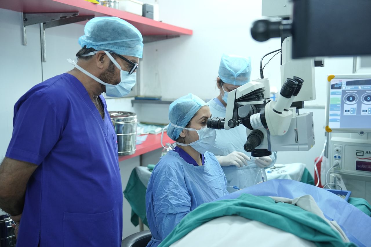 Mastering the First Impression: Your intriguing post title goes here Surgeons performing eye surgery in a New Delhi hospital operating room.